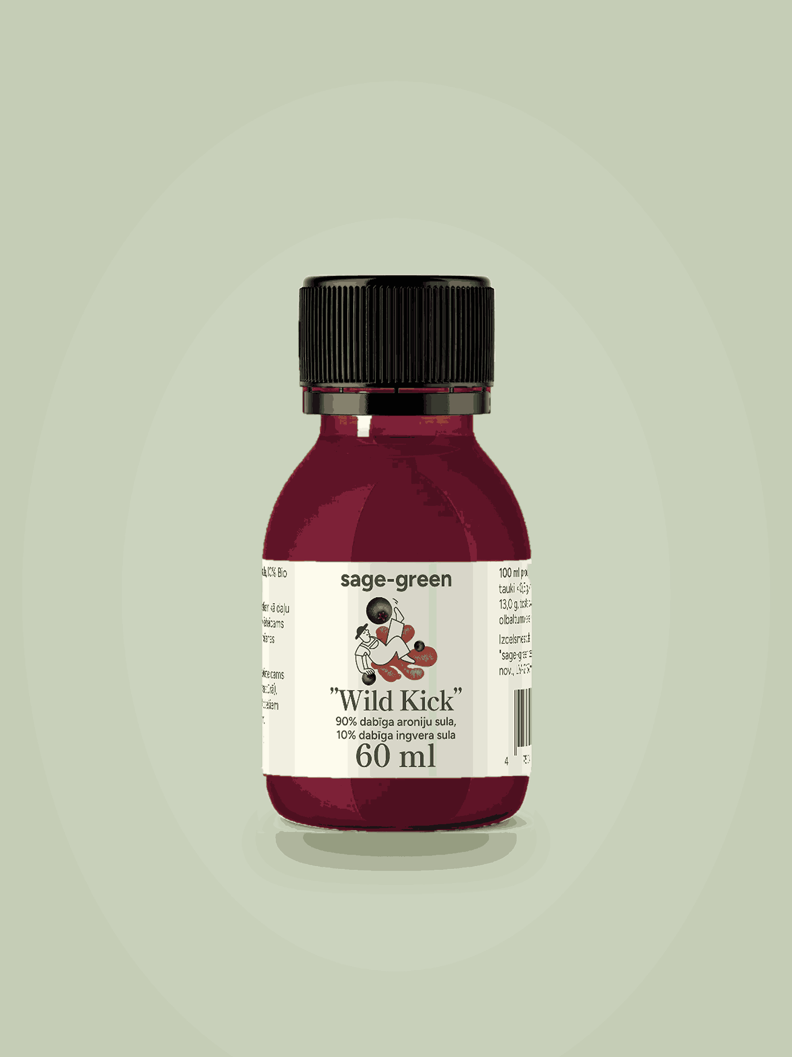 Wild Kick – bioloģisks funkcionālais šots ar aroniju un ingveru (60 ml)