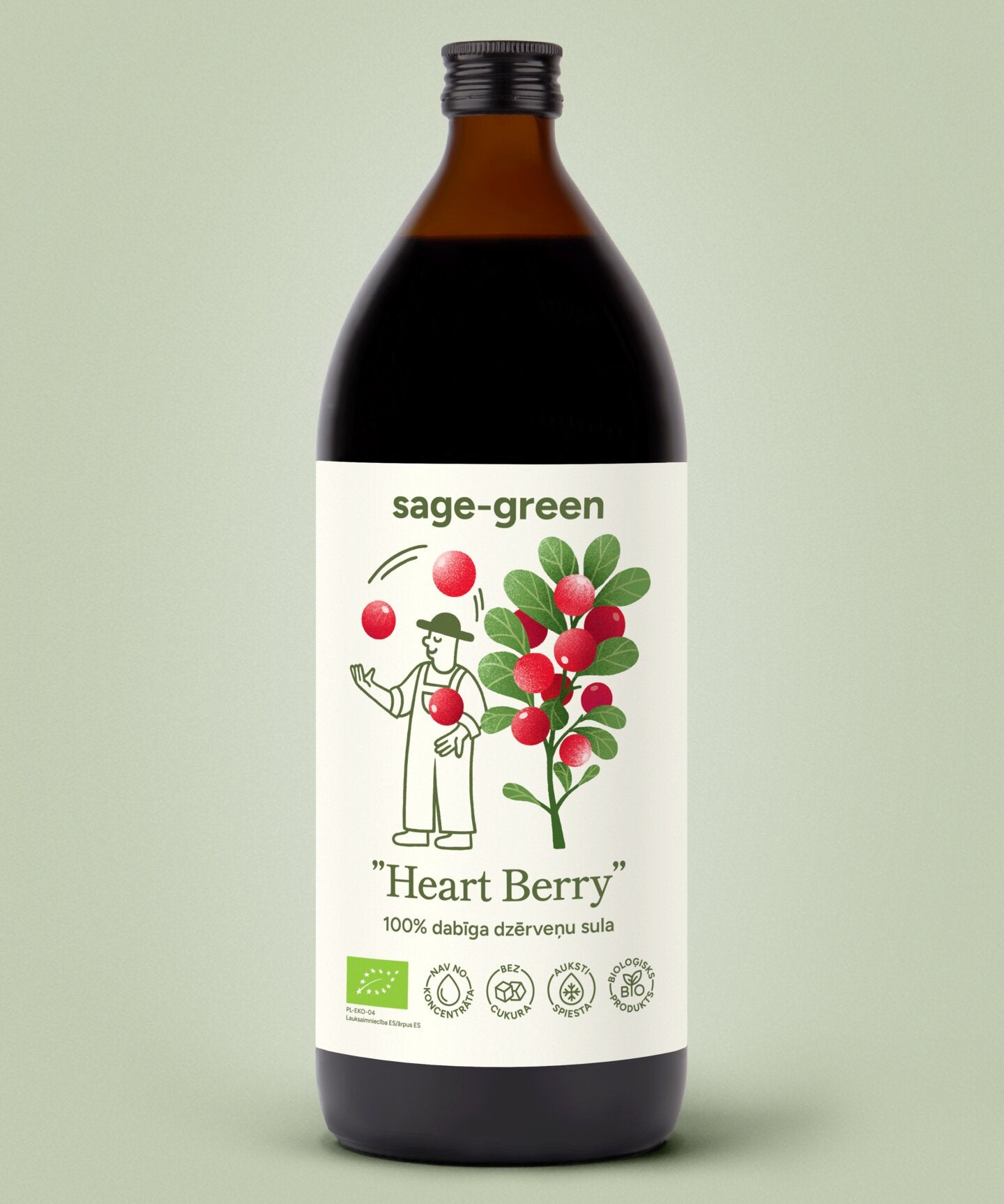 Heart Berry – 100 % bioloģiska dzērveņu sula 1000L